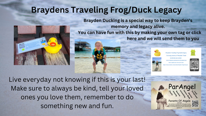 Braydens Traveling Frog/Duck Legacy Laminated Tags